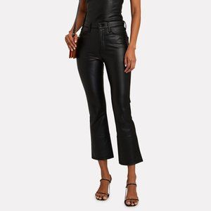 NEW WITH TAGS Mother Denim Black Faux Leather Ankle Pants Size 26